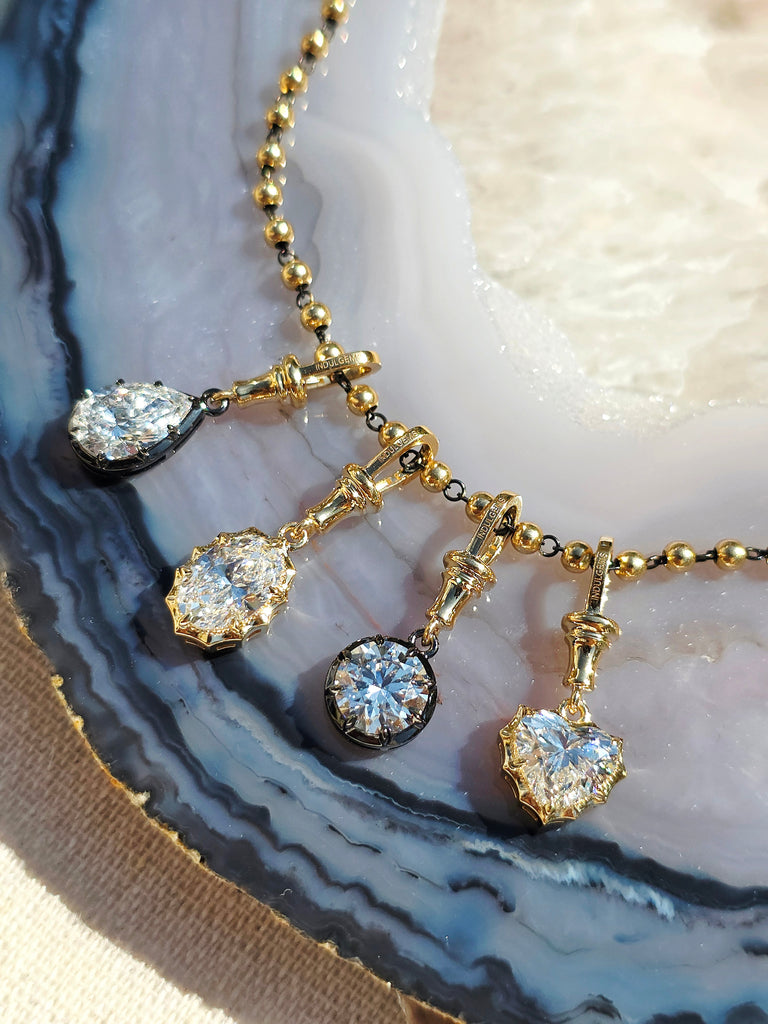 18k Yellow Gold 2 Carat Lab-grown Diamond Solitaire Pendant | Indulgems | Belle Époque Collection