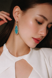 14k Yellow Gold Australian Opal Aurora Halo Earrings | Indulgems