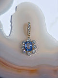 14k Solid Gold Unheated Sapphire Natural Diamond Pendant | Indulgems | Diana Collection