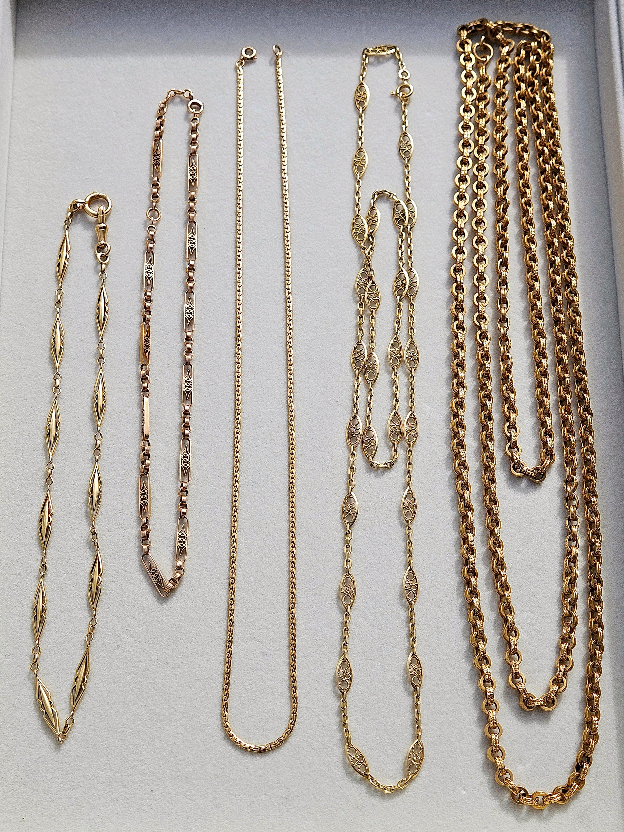 18K Yellow Gold C Link Chain Long Necklace 21" | Indulgems | Designs in Real Gold