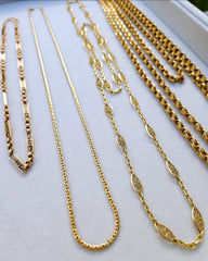 18K Yellow Gold C Link Chain Long Necklace 21" | Indulgems | Designs in Real Gold