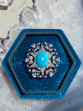 18k Solid Gold & Silver Turquoise & Diamond Ring  Size 8 | Indulgems | Antique Revival