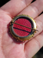 15K Yellow Gold Antique Diamond Round Brooch Locket  | Indulgems