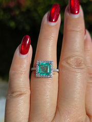 18k Solid Gold 2.2ct Columbian Emerald Diamond Ring Size 7 | Indulgems
