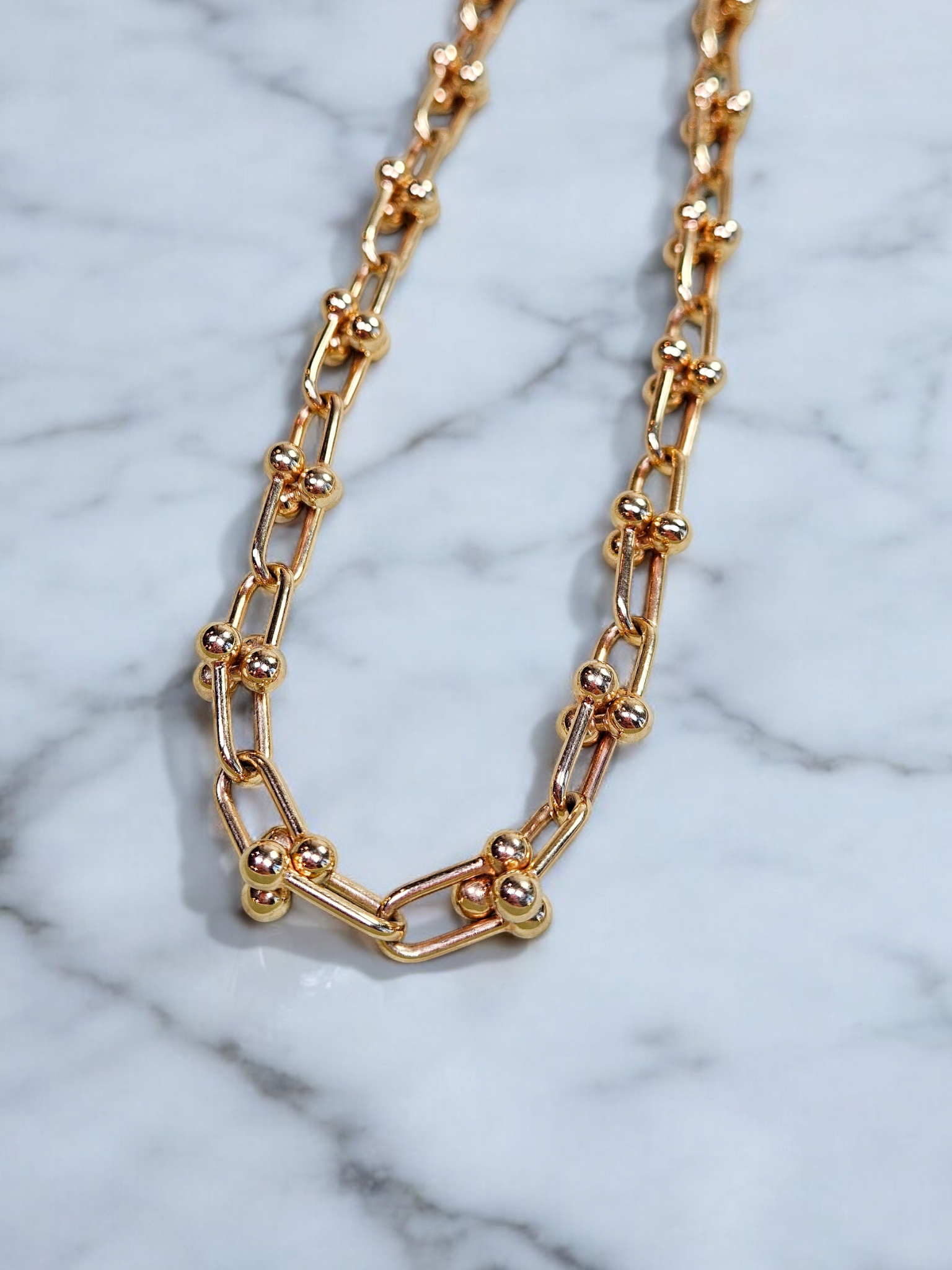 14k Yellow Gold Hardware Chain Necklace 18 inches | Indulgems