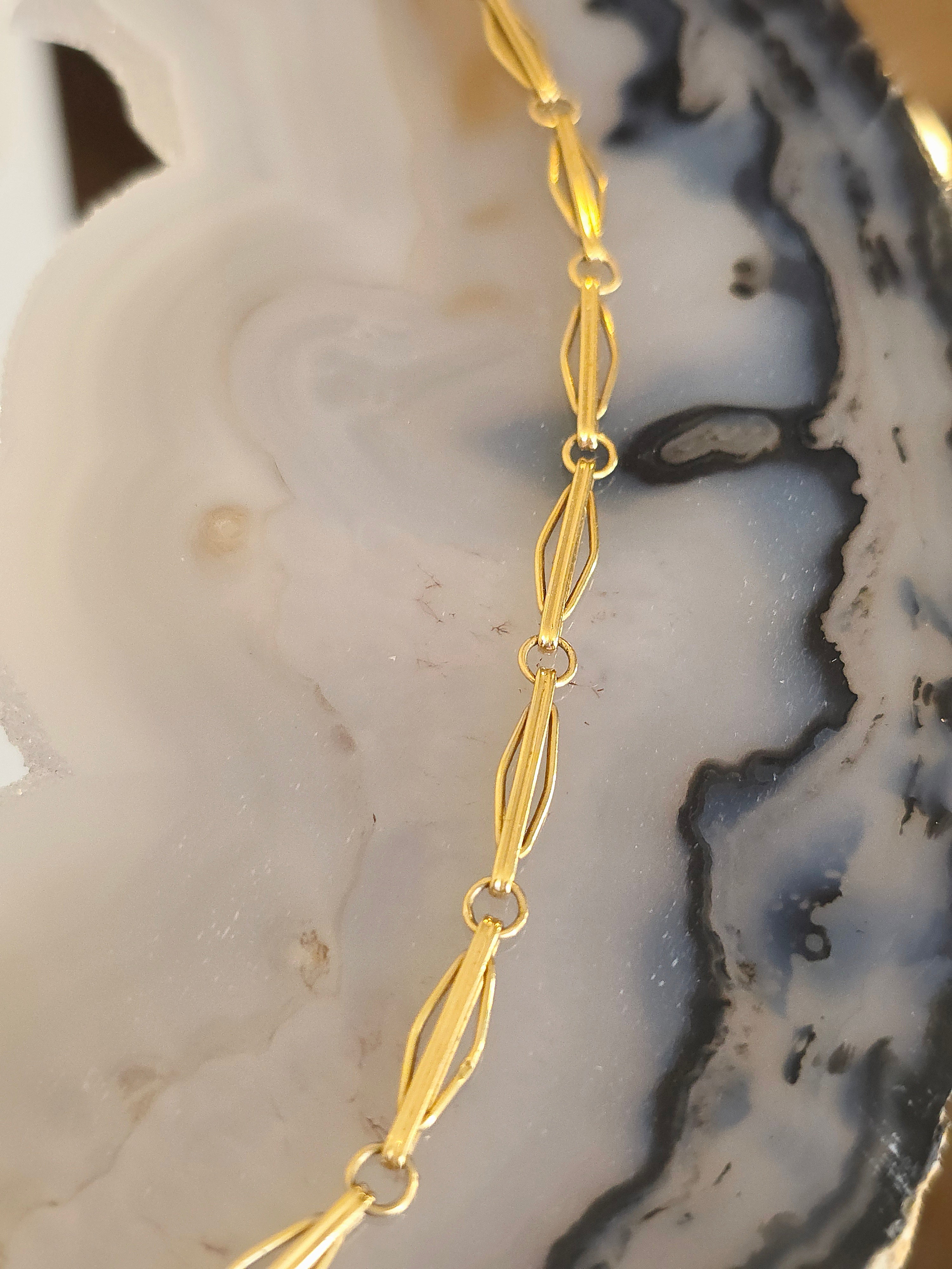 18k Solid Gold Watch Chain Necklace 17.5 inches | Indulgems