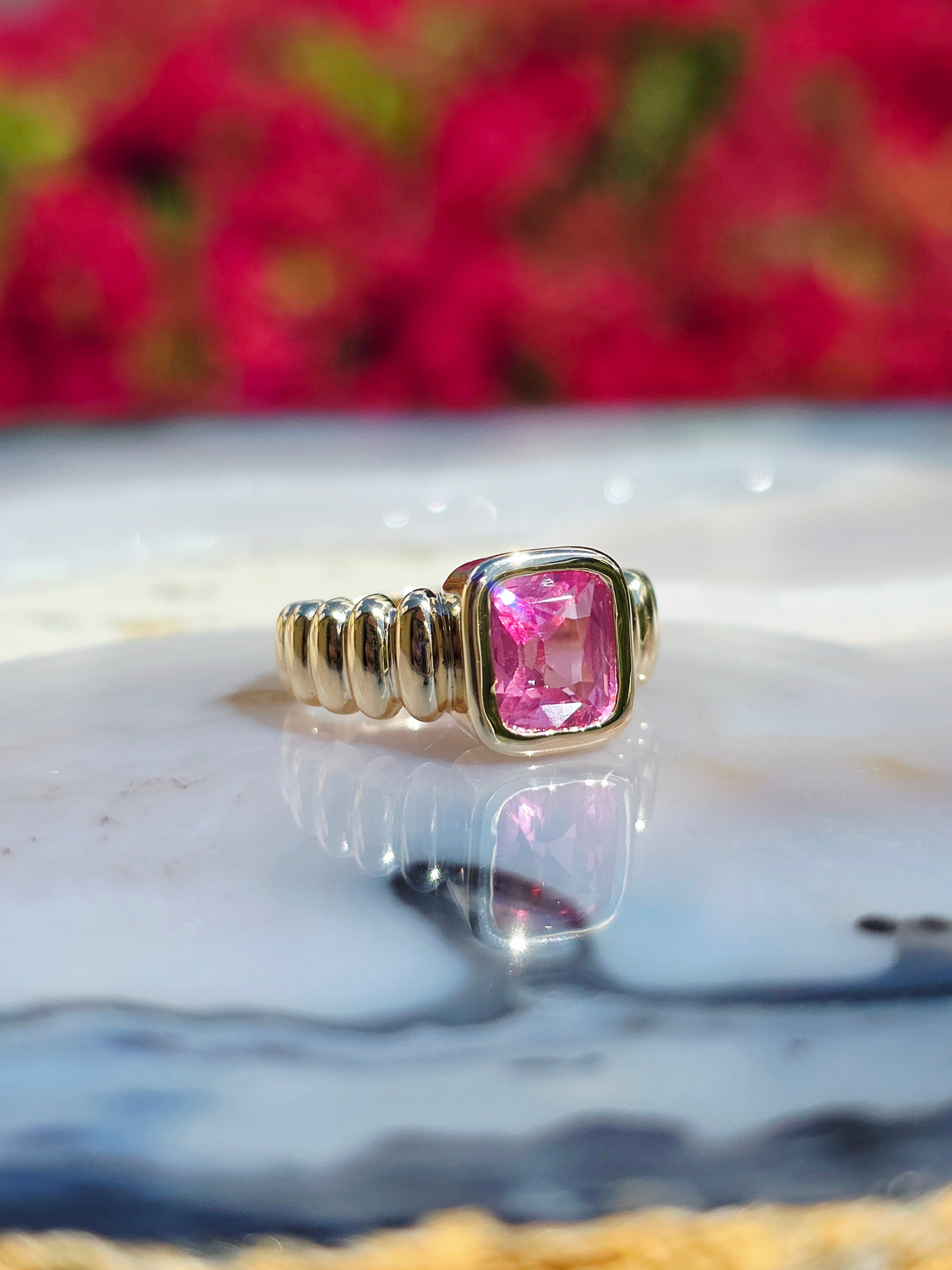 14k Yellow Gold 2.51ct Mahenge Spinel Pink Gemstone Ring Size 7 | Indulgems | Emma