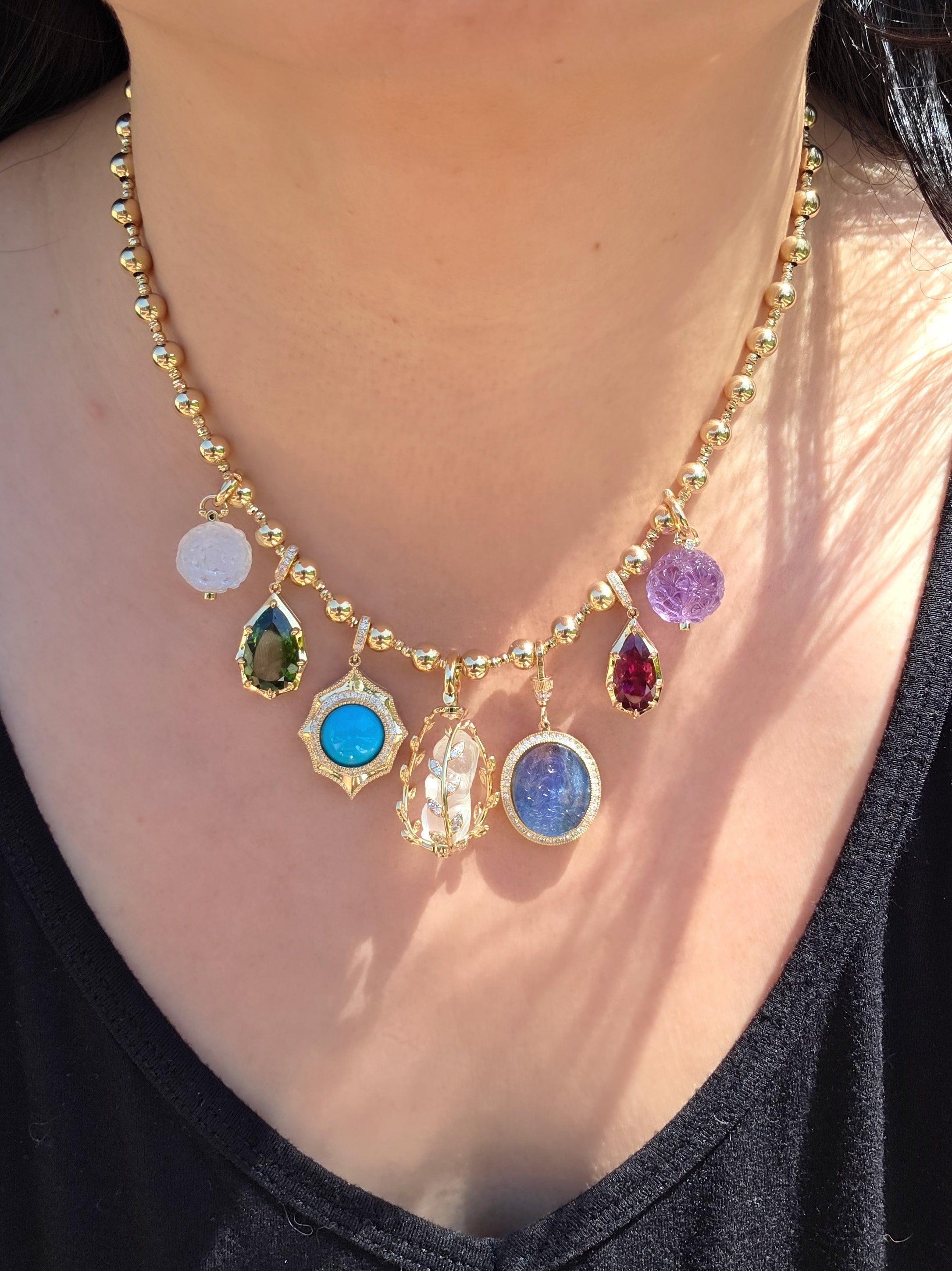 14k Yellow Gold Ball Chain Necklace | Indulgems