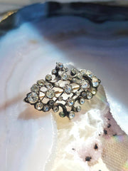 Silver & 18k Gold Antique Paste Brooch | Indulgems