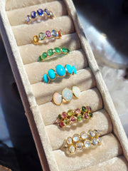 14k Yellow Gold Gemstone Stacking Ring | Indulgems | Designs in Real Gold