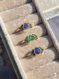 18k Yellow Gold Gemstone Laurel Rings Sz 7 | Indulgems