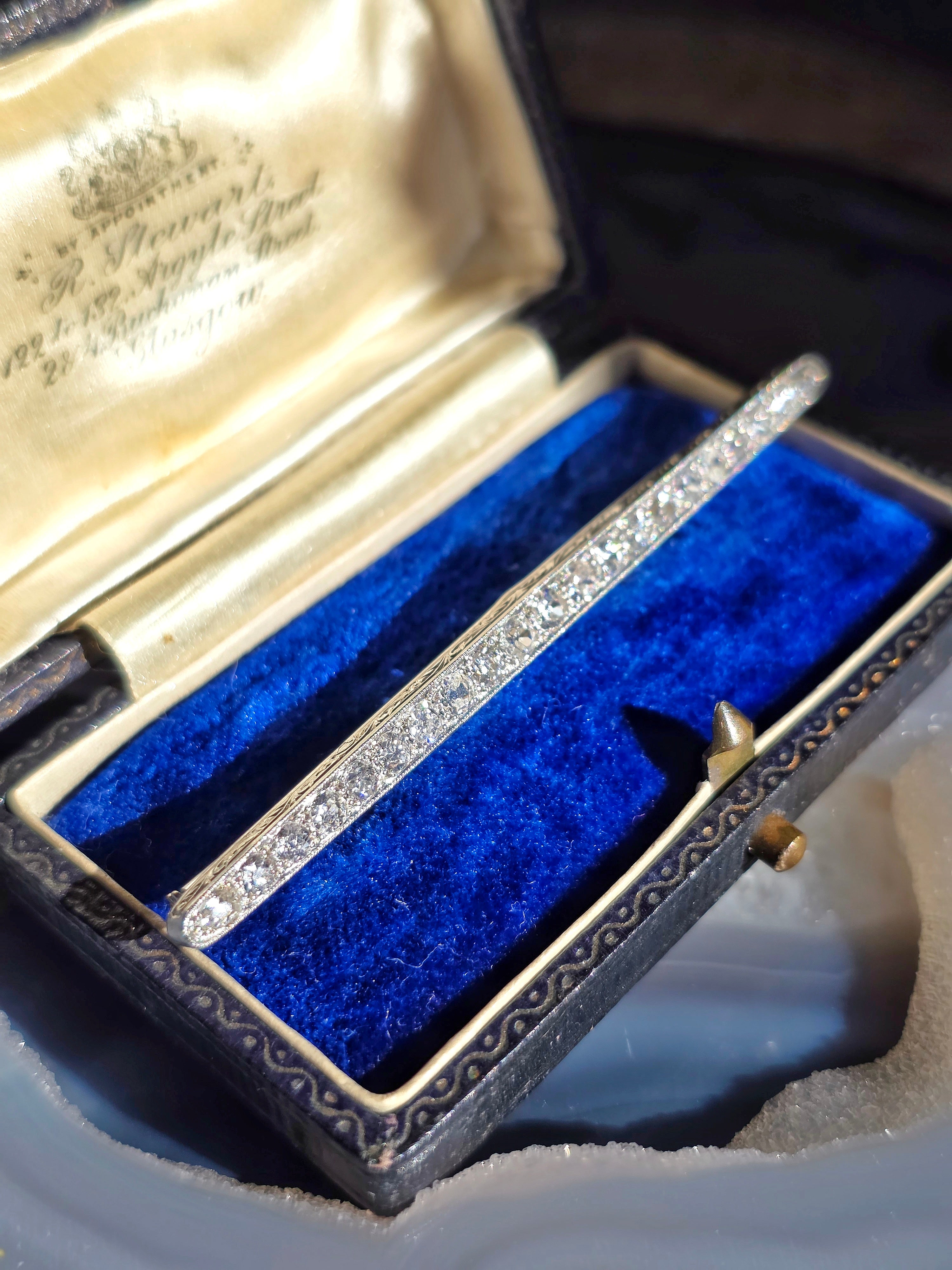 Platinum & 18k White Gold French Antique Old Cut Diamond Brooch | Indulgems