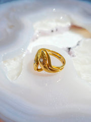 18K Solid Gold Diamond Antique Double Headed Snake Ring Sz 5.5 | Antique Jewelry | Indulgems | Designs in Real Gold