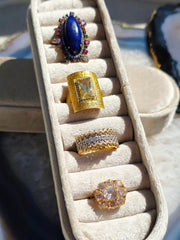 14k Yellow Gold Diamond Pave Band Ring size 8| Indulgems