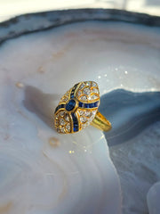 18k Yellow Gold Sapphire and Diamond Ring | Indulgems