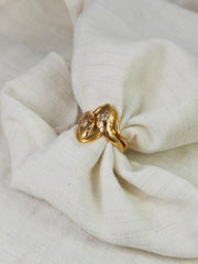 18K Solid Gold Diamond Antique Double Headed Snake Ring Sz 5.5 | Antique Jewelry | Indulgems | Designs in Real Gold