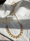 18k Yellow Gold Mimosa Necklace in Rainbow Moonstone Hearts: Deposit for Custom Order