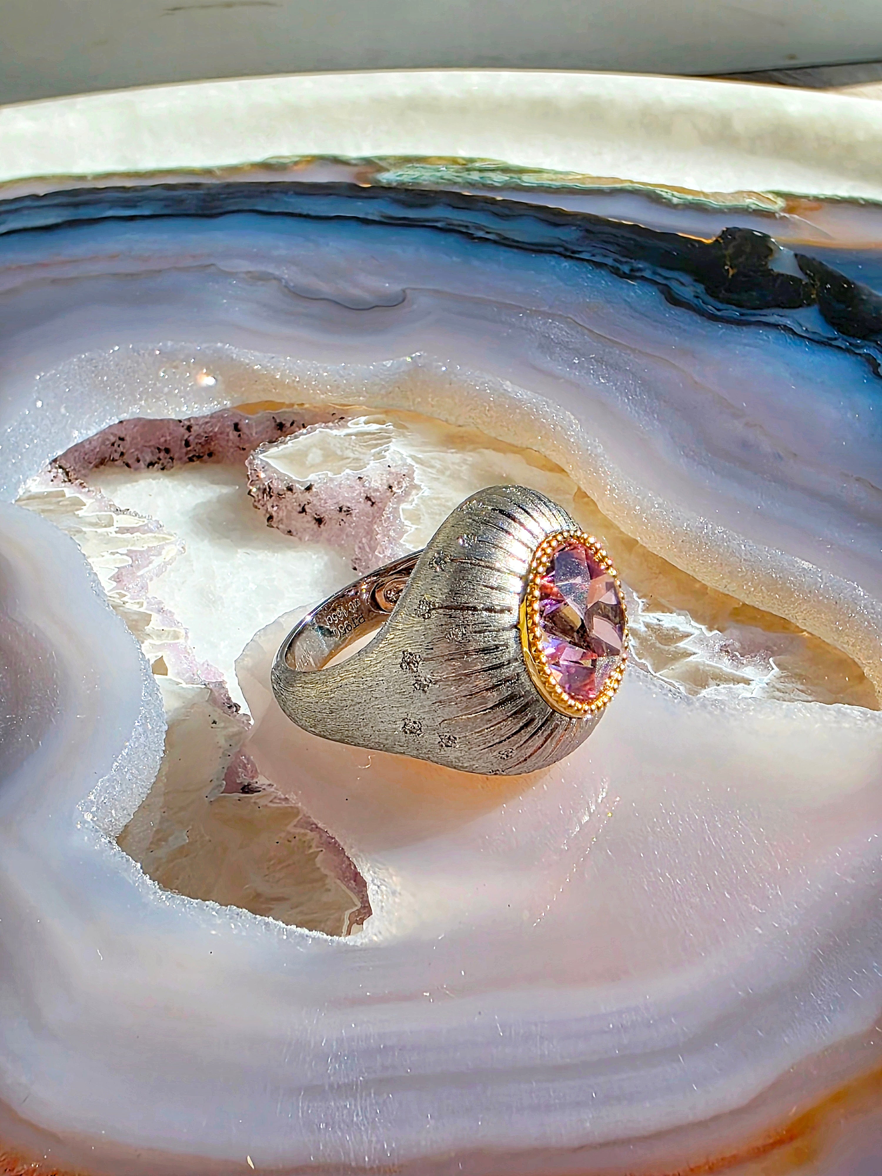 18k Gold & Platinum Star Kunzite Statement Ring | Indulgems | Hanabi Collection