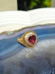 18k Solid Gold Pink Tourmaline Diamond Ring Sz 8 | Indulgems | Hanabi Collection