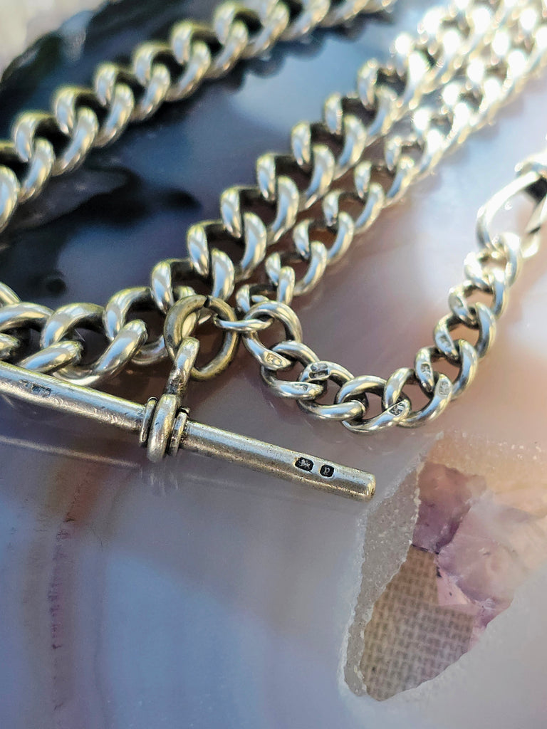 Antique Silver Watch Chain Necklace | Indulgems