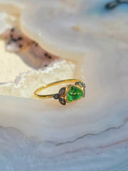 18k Yellow Gold Gemstone Laurel Rings Sz 7 | Indulgems