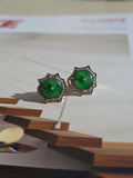 14k Yellow Gold Burmese Jadeite Donut Diamond Earrings | Indulgems