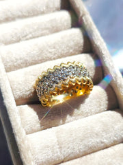 14k Yellow Gold Diamond Pave Band Ring size 8| Indulgems