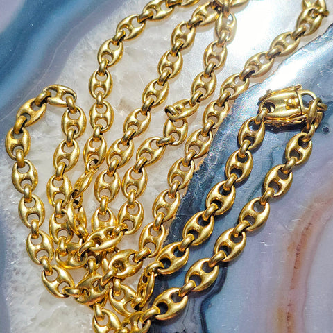 18k Solid Gold French Mariner Chain Necklace | Indulgems
