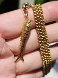 18k Solid Gold Antique Articulated Fish Charm Pendant | Indulgems