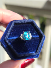 18k Solid Gold 5ct Natural Blue Zircon Ring Size 6.75 | Indulgems