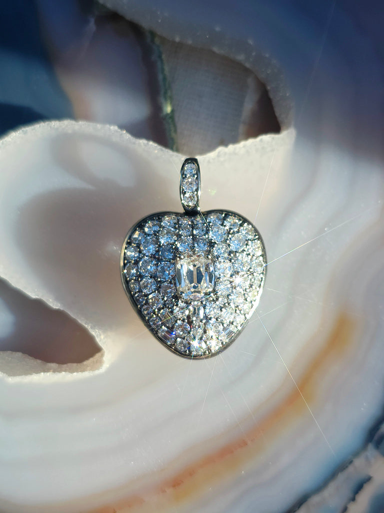 Platinum & 14K Gold Lab-grown Diamond Heart Locket Pendant | Indulgems