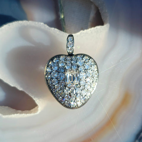 Platinum & 14K Gold Lab-grown Diamond Heart Locket Pendant | Indulgems