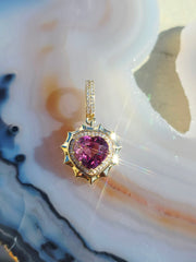 14k Yellow Gold 3.6 Carat Malaya Garnet Heart Pendant | Indulgems | Aurora