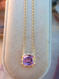 14k & 18k Solid Gold Kunzite Aurora Necklace 18 inches | Indulgems