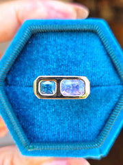 14k Yellow Gold Teal Lilac Sapphire Ring Size 8 | Indulgems | Duality