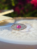 14k Rose Gold & Platinum Mahenge Spinel Diamond Ring | Indulgems | Luna Collection