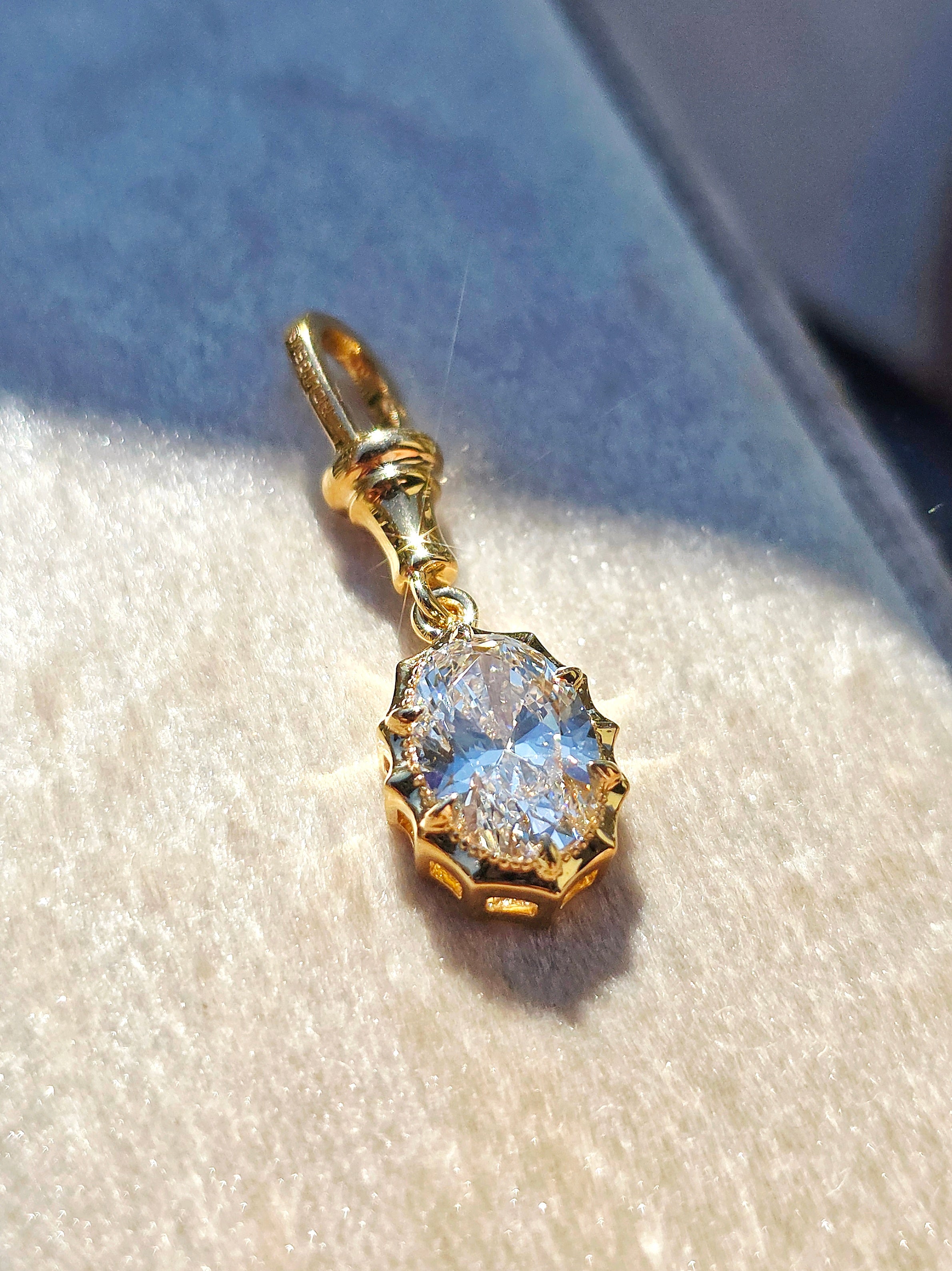 18k Solid Gold 2 Carat Lab-grown Diamond Solitaire Pendant | Indulgems | Belle Époque Collection