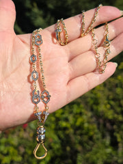 18k Solid Gold Art Deco Diamond Station Multipurpose Transformation Chain Necklace Bracelet Extender | Indulgems