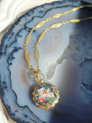 Antique 18k Gold Enamel Pocket Watch with Portrait Miniature | Indulgems