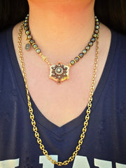 18k Solid Gold & Silver Antique Diamond Pendant | Indulgems