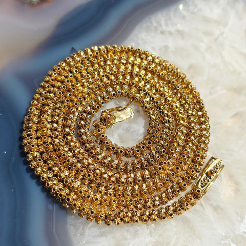 Antique 18K Yellow Gold Cannatille Long Chain Necklace 28" | Indulgems | Designs in Real Gold