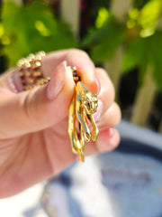 18k Solid Gold Vintage Large Hanging Panther Pendant | Indulgems