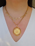 18K Yellow Gold RARE! EXTRA LARGE AUGIS Medallion Pendant with Ruby & Diamond | Antique Jewelry | Indulgems | Designs in Real Gold