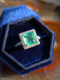 18k Solid Gold 2.2ct Columbian Emerald Diamond Ring Size 7 | Indulgems