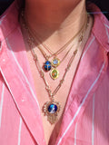 14k Yellow Gold Antique Enameled Bust Portrait Limoges Style Tassel Pendant Brooch | Indulgems