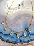18k Solid Gold Madagascar Rainbow Moonstone Necklace | Indulgems | Mimosa Collection