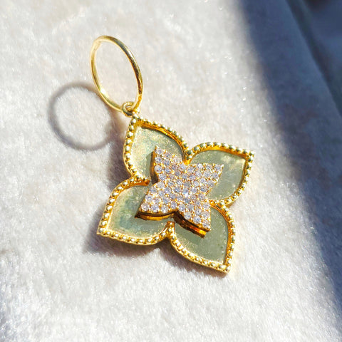 Four Leaf Clover Diamond 14K Gold Pendant