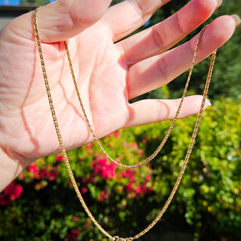 18K Yellow Gold C Link Chain Long Necklace 21" | Indulgems | Designs in Real Gold