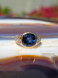 18k Solid Gold 5.8ct Royal Blue Sapphire & Diamond Vintage Ring Size 6.5 | Indulgems