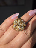 18k Solid Gold Vintage Diamond Ring Size 7 | Indulgems